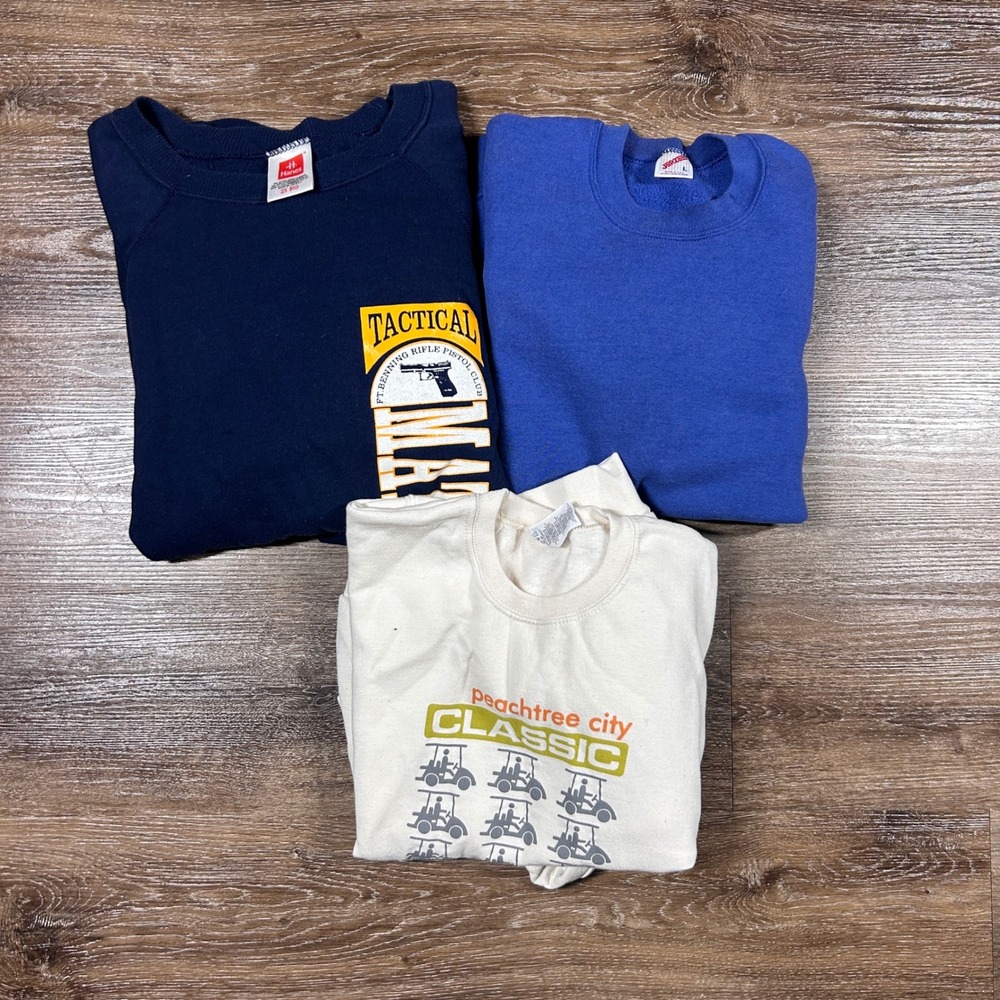 Vintage Sweatshirt Lot of‎ 3 Men's Reseller Wholesale Mixed Sizes 90s Y2K